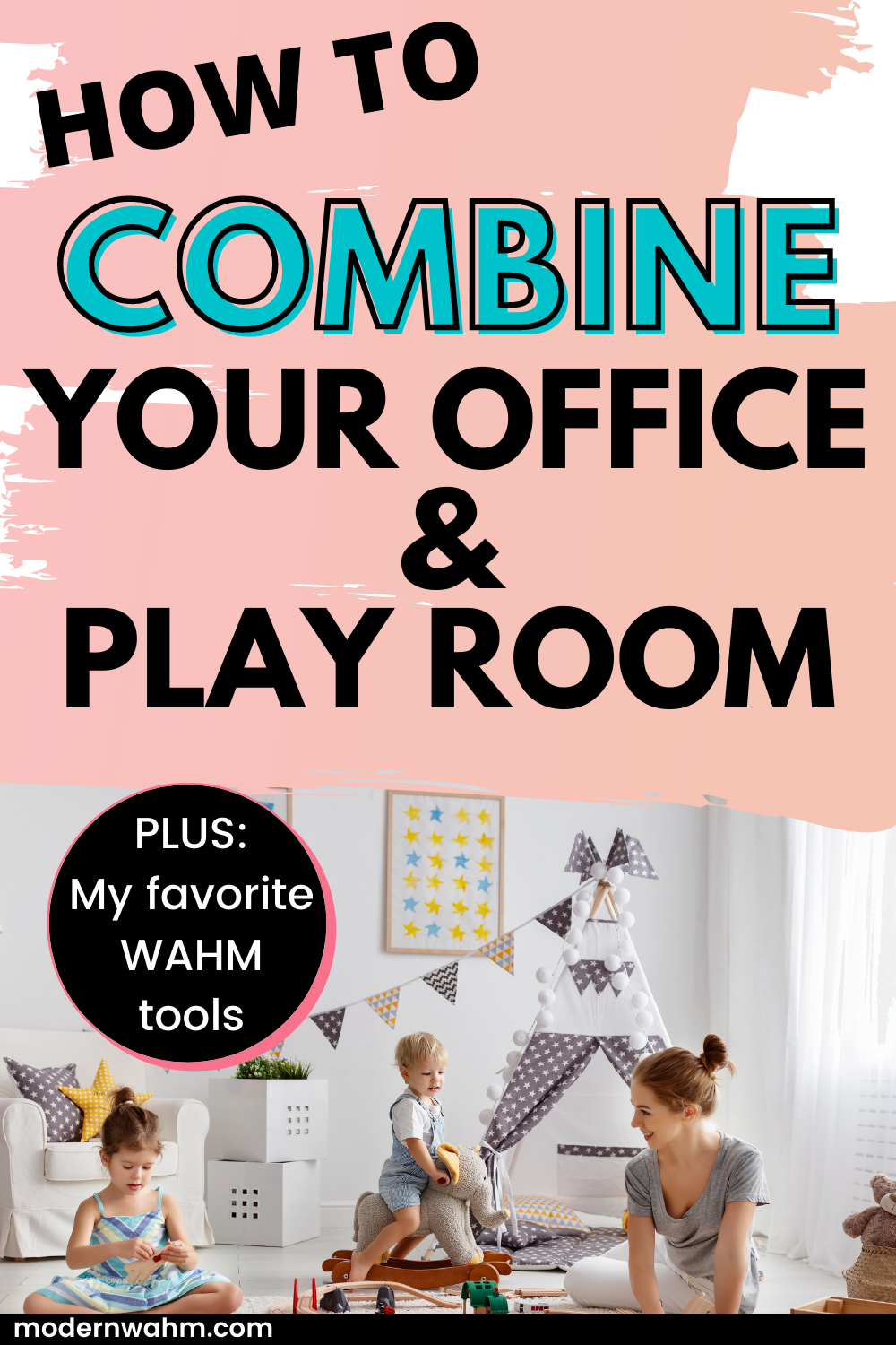 Combine your office and playroom. Work at home office ideas