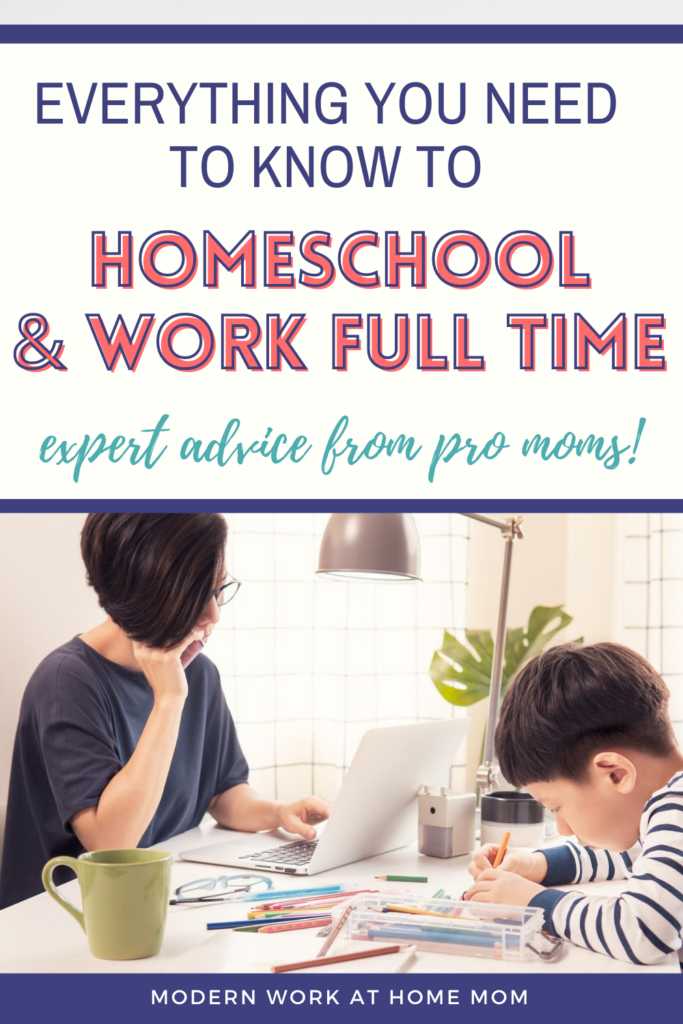 Homeschool and work full time. Everything you need to know to homeschool and work full time. Homeschool and work full time schedule. How to homeschool multiple grades. How to homeschool with a toddler. How to keep toddler busy during homeschool. How to make kindergarten homeschool fun. Homeschool schedule multiple. Homeschool schedule multiple kids free printable. Homeschool multiple kids ideas. Homeschool organization. #howtohomeschoolandworkfulltime #howtohomeschoolwithatoddler.