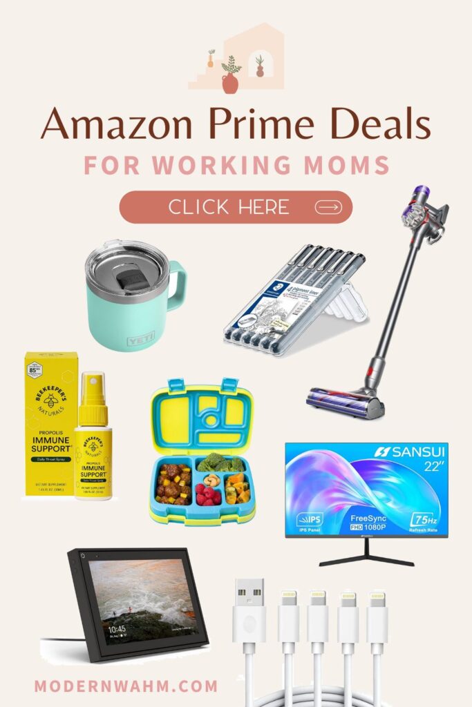 Is an Amazon Prime Deal Day sale right around the corner and you are looking for all the best Amazon Prime deals for working moms? Check out this post for the best deals for home, vacuums, kids, school lunch boxes, computer monitors, and workout equipment. Follow modernwahm.com for the best work at home mom tips.